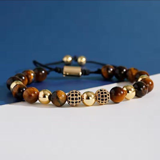 Men's Tiger Eyes Beads Bracelet